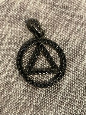 Black sparkle AA symbol pendant.